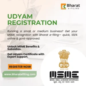 Udyam Registration online application process - Bharat e-Filing MSME certificate India